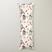 Waterverf Bacon & Eggs Ontbijt Voedingspatroon Lichaamskussen (Achterkant (Verticaal))