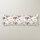 Waterverf Bacon & Eggs Ontbijt Voedingspatroon Lichaamskussen (Voorkant)