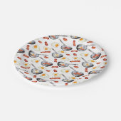 Waterverf Bacon & Eggs Ontbijt Voedingspatroon Papieren Bordje (Gekanteld)