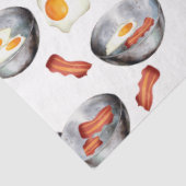 Waterverf Bacon & Eggs Ontbijt Voedingspatroon Tissuepapier (Detail)