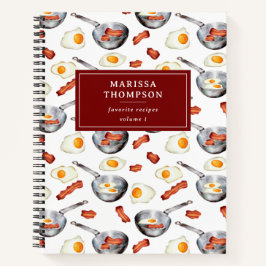 Waterverf Bacon & Eieren Ontbijt Recept Notitieboek