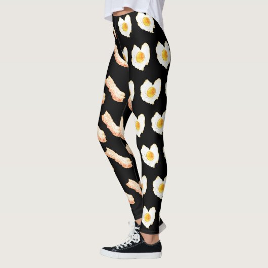 Waterverf Bacon en Eggs Breakfast lover Leggings (Links)