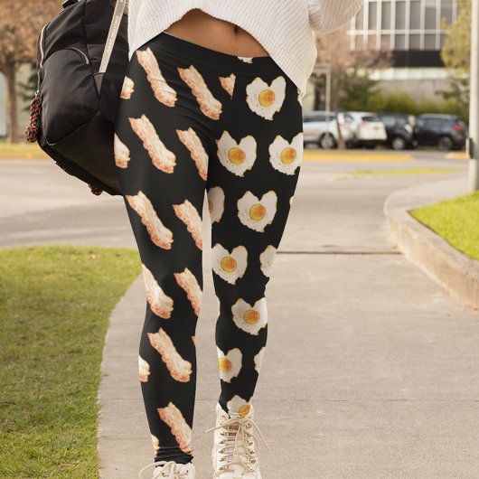 Waterverf Bacon en Eggs Breakfast lover Leggings