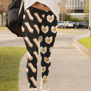 Waterverf Bacon en Eieren Ontbijtliefhebber Leggings