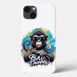 Waterverf Bad Monkey iPhone 13 Hoesjes