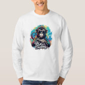 Waterverf Bad Monkey T-shirt met lange mouwen (Voorkant)