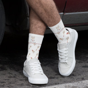 Waterverf Badminton Patroon Monogram Soks Sokken