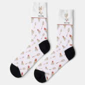 Waterverf Badminton Patroon | Monogram Soks Sokken (Links)