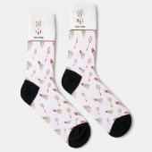 Waterverf Badminton Patroon | Monogram Soks Sokken (Rechts)
