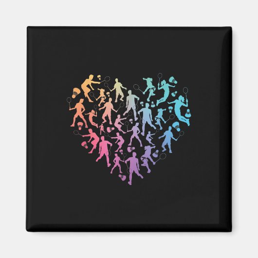 Waterverf Badminton Speler Team Shuttle Liefhebber Magneet (Voorkant)