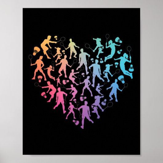 Waterverf badmintonspeler Team Shuttle Lovers Fo Poster (Voorkant)