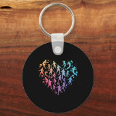 Waterverf badmintonspeler Team Shuttle Lovers Fo Sleutelhanger (Voorkant)