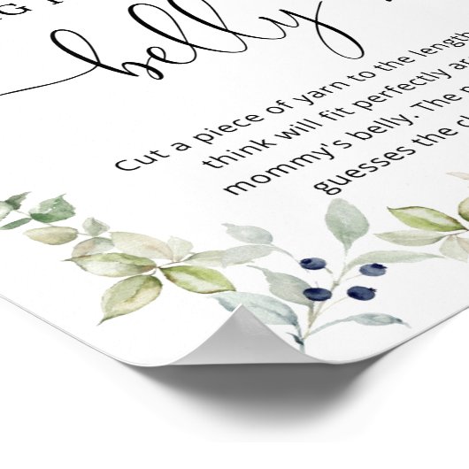 Waterverf baer hoe groot is het buikspel van mama poster (Hoek)