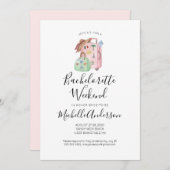 Waterverf Bagage Bachelorette Weekenduitnodiging Kaart (Voorkant / Achterkant)