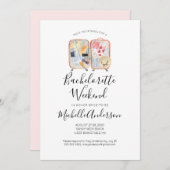 Waterverf Bagage Bachelorette Weekenduitnodiging Kaart (Voorkant / Achterkant)