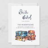 Waterverf Bagage Wijziging van adres Verhuizen Aankondiging (Voorkant)