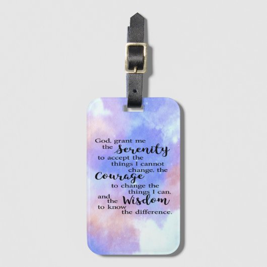Waterverf Bagagelabel Serenity Prayer (Voorkant (verticaal))