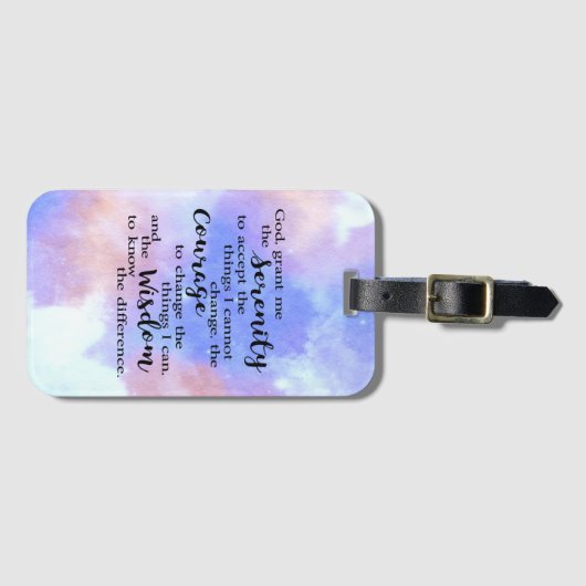 Waterverf Bagagelabel Serenity Prayer (Voorkant (horizontaal))