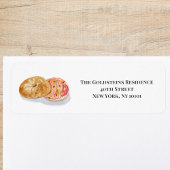 Waterverf Bagels Smoke Salmon Etiket