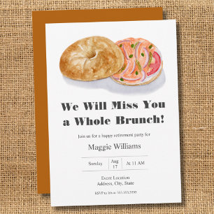 Waterverf Bagels Smoke Salmon Retirement Brunch Kaart