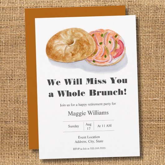 Waterverf Bagels Smoke Salmon Retirement Brunch Kaart