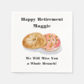 Waterverf Bagels Smoke Salmon Retirement Brunch Servet (Voorkant)