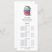 Waterverf Baker Bakery Pastry Chef Cookies Menu (Voorkant / Achterkant)