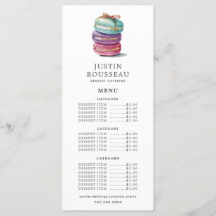 Waterverf Baker Bakery Pastry Chef Cookies Menu
