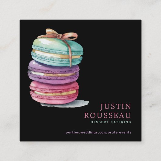 Waterverf Baker Bakery Pastry Chef Vierkante Visitekaartje (Voorkant)