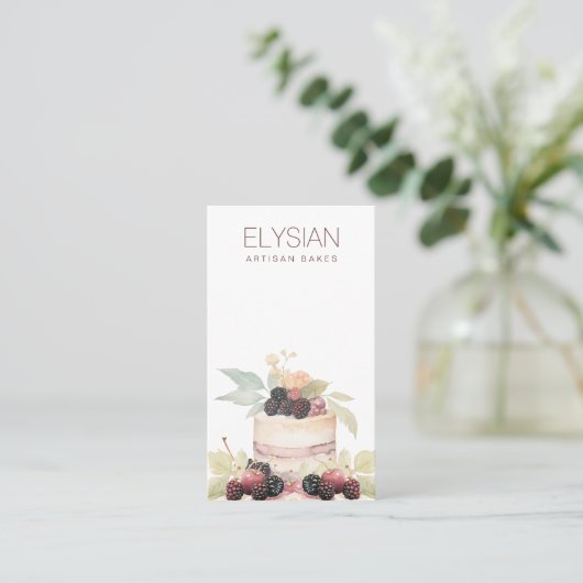 Waterverf Baker Bakery Pastry Chef Visitekaartje (Staand voorkant)