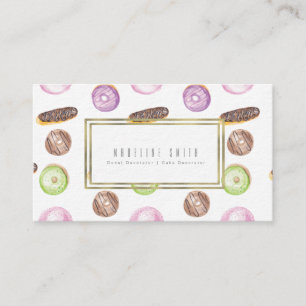 Waterverf Baker Donut Cake Decorator Visitekaartje