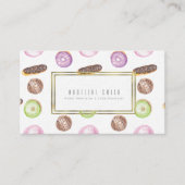 Waterverf Baker Donut Cake Decorator Visitekaartje (Voorkant)