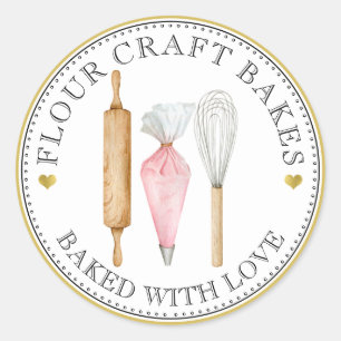 Waterverf Baker Pastry Chef Baker Tools Ronde Sticker