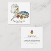 Waterverf Baker Pastry Chef Bked Good Tools Vierkante Visitekaartje (Voorkant / Achterkant)