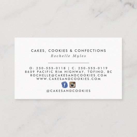 Waterverf Bakery Logo | Florence-Visitekaartje Visitekaartje (Achterkant)