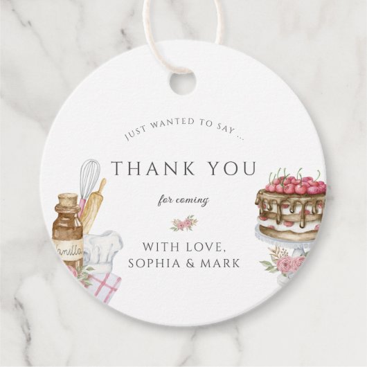 Waterverf Baking Birthday Party Hartelijk dank Bedankjes Labels (Voorkant)