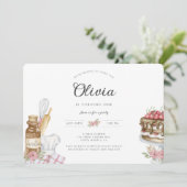 Waterverf Baking Birthday Party Invitation Kaart (Staand voorkant)