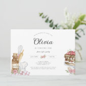 Waterverf Baking Birthday Party Invitation Kaart (Staand voorkant)