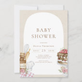 Waterverf Baking Girl Baby shower Kaart (Voorkant)