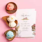 Waterverf Baking Girl Baby shower Kaart