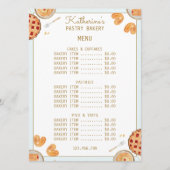 Waterverf Baking Pie en gebak Winkel Bakkerij Menu (Voorkant)