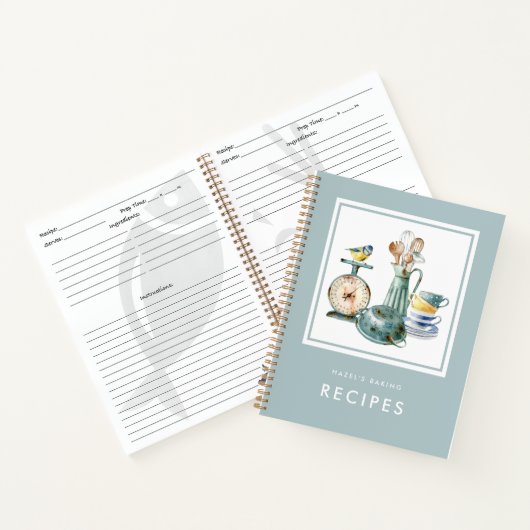 Waterverf Baking Supplies Recept Notitieboek (Binnen)