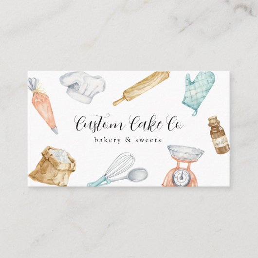 Waterverf bakken maakt Visitekaartje (Voorkant)