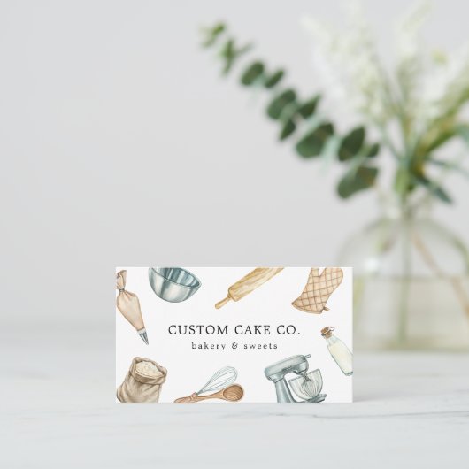 Waterverf bakken maakt Visitekaartje (Staand voorkant)