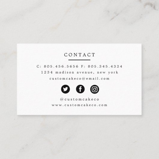 Waterverf bakken maakt Visitekaartje (Achterkant)