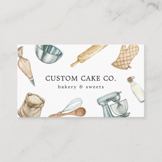 Waterverf bakken maakt Visitekaartje (Voorkant)