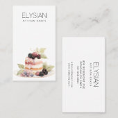Waterverf Bakker Bakkerij Gebak Chef | Berry Bliss Visitekaartje (Voorkant / Achterkant)