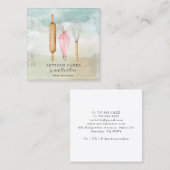 Waterverf bakker bakkerij gebak chef-kok gebruiksv vierkante visitekaartje (Voorkant / Achterkant)