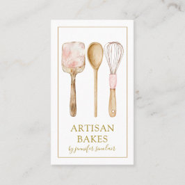 Waterverf Bakkerij Baker Pastry Chef Utensils Visitekaartje