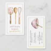 Waterverf Bakkerij Baker Pastry Chef Utensils Visitekaartje (Voorkant / Achterkant)